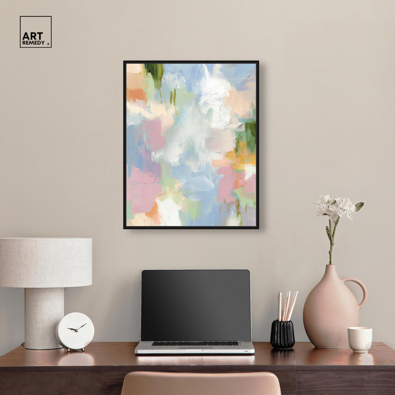 Décoration murale de chambre à coucher Springtime Hues II par Art Remedy, cadre noir, 20 x 24, H 25 po x l 21 po, Cadre noir