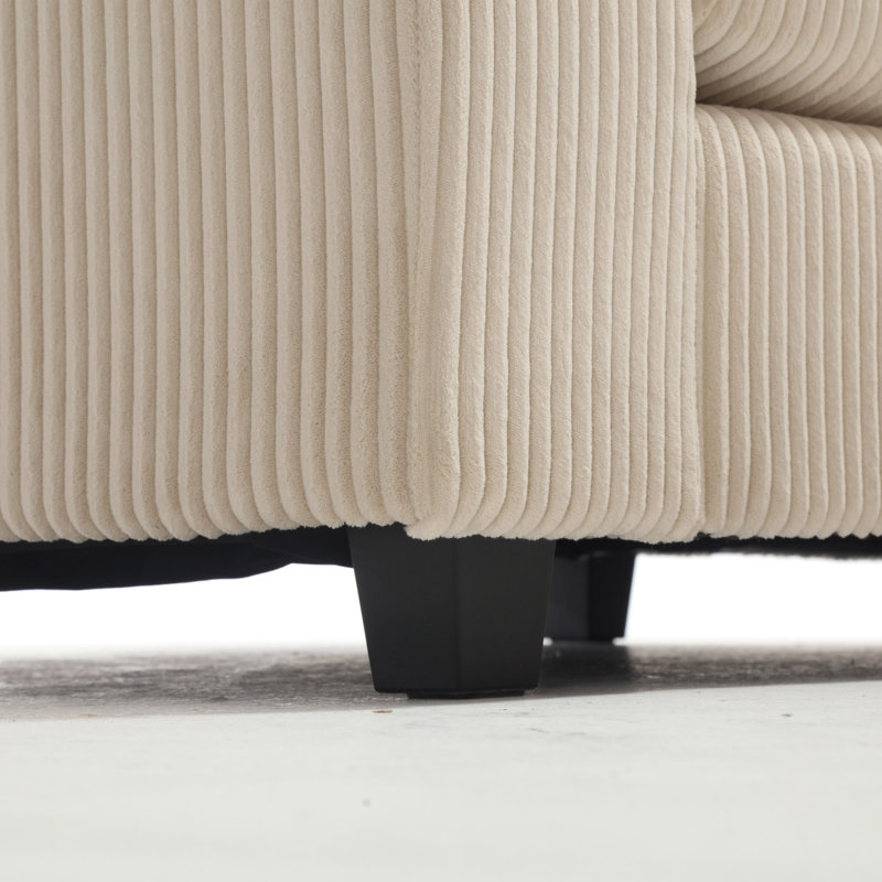 Canapé modulaire surdimensionné, canapé modulaire convertible, velours côtelé pour le salon, Tissu brun