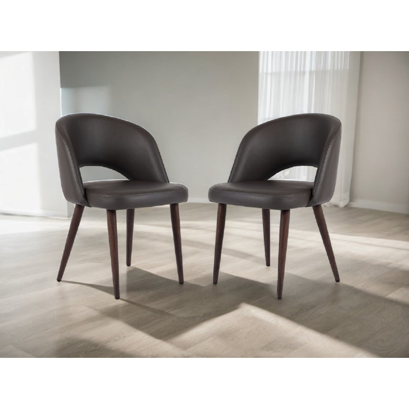 Chaise de salle à manger en cuir, Gris