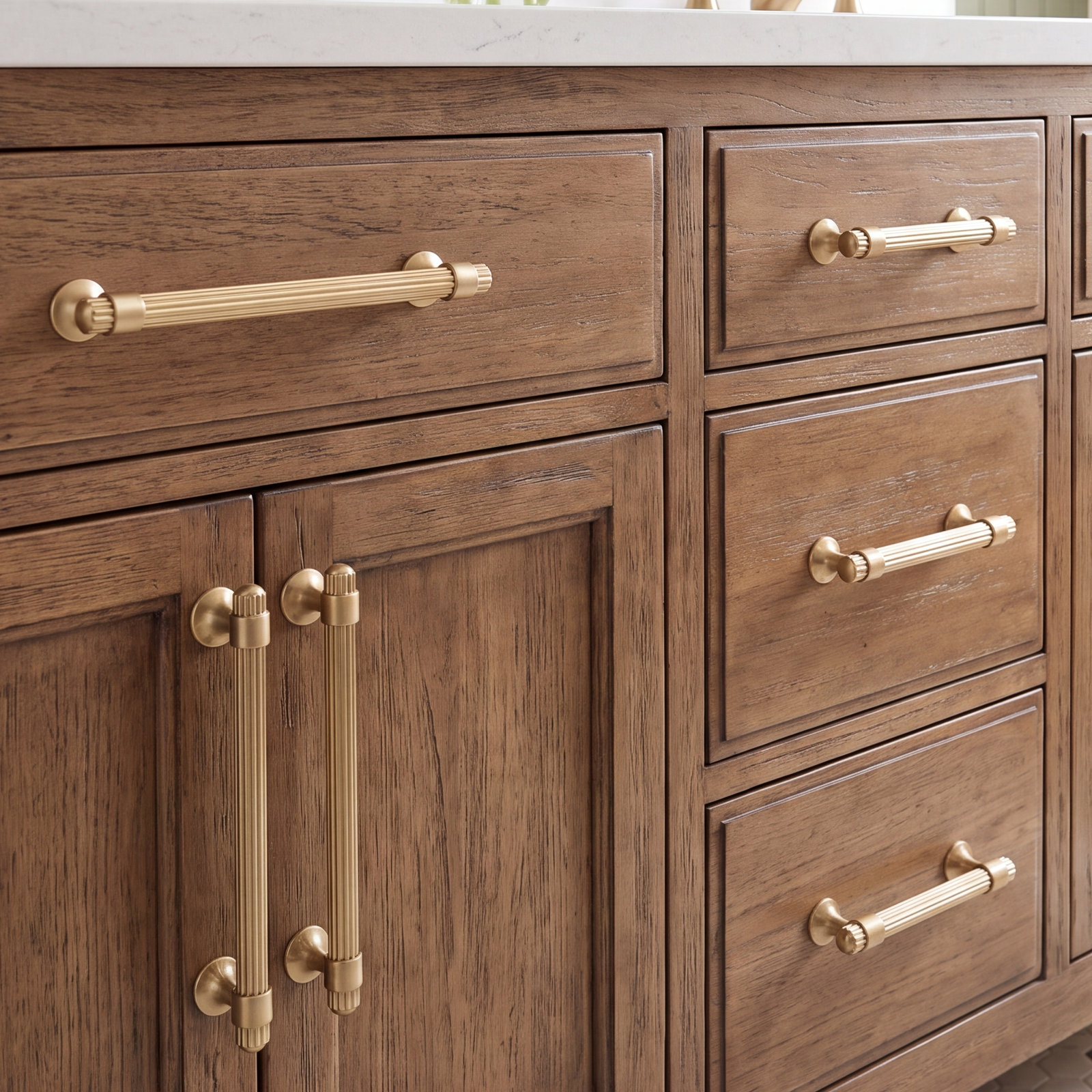 Sea Grass Bar Cabinet Pull, Golden Champage, 6.31"