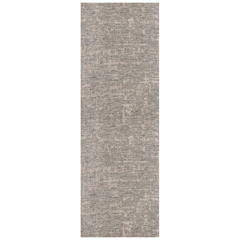 8' Ivory Abstract Power Loom Runner Rug