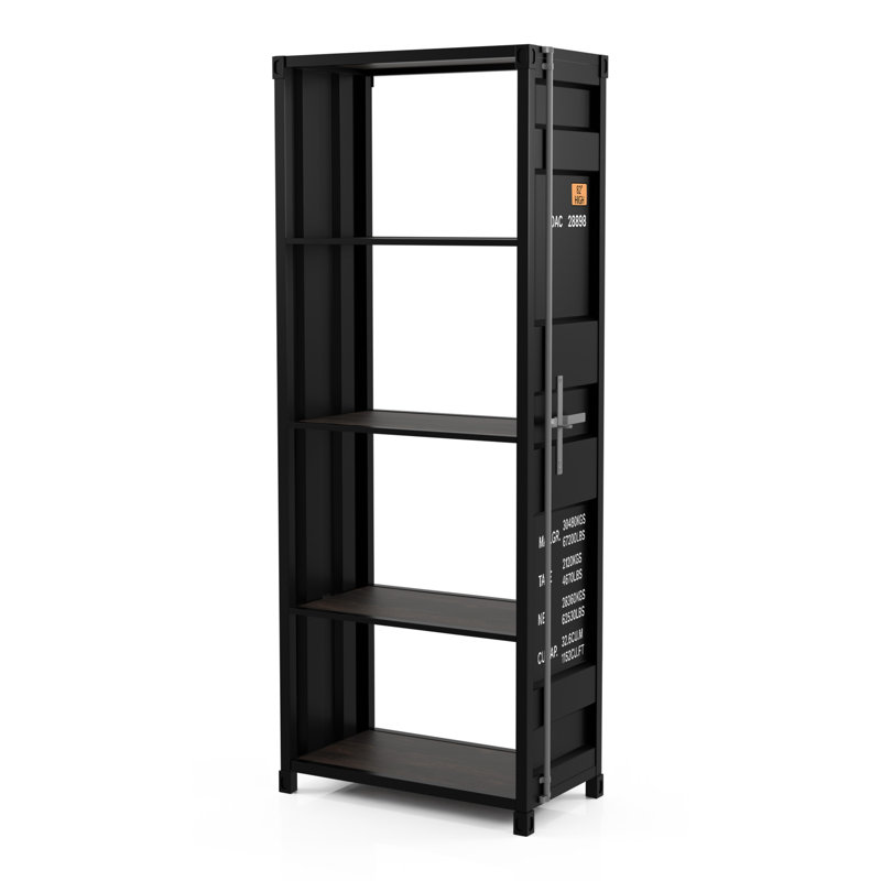 Shant 64.4"H Steel Standard Bookcase, Sand Black