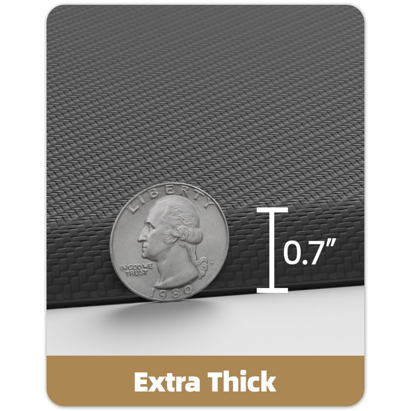 Anti-Fatigue Non-Skid Kitchen Mat, Gray, Runner 1'8" x 3'11"