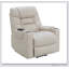 Fauteuil inclinable électrique en cuir ivoire avec fonction de levage, chauffage et massage