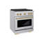 ZLINE 30 in. 4 Burner Gas Range with Convection Gas Oven in Stainless Steel and  Accents