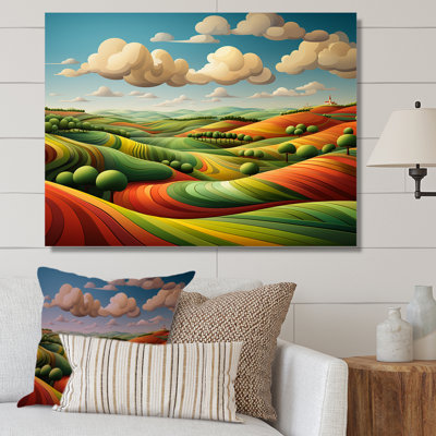 «Multicolor Bold Farm Landscape I - Meadow», art mural