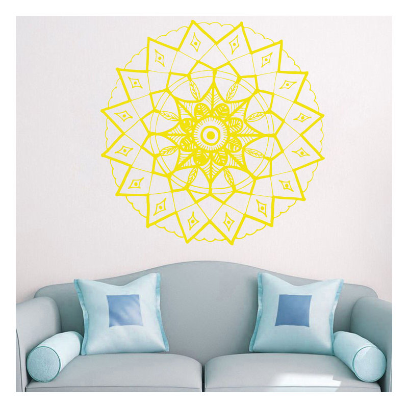 Adhésif décoratif mandala yoga, H 20 po x l 22 po, Yellow