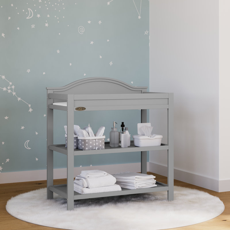 Clara Changing Table with Pad, Pebble Gray