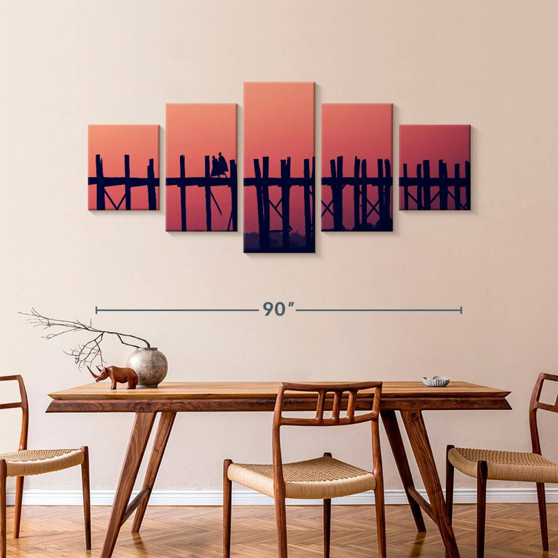Pont U Bein au coucher du soleil, H 42 po x l 92 po