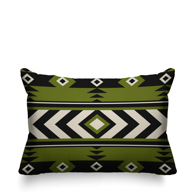 Coussin intérieur / extérieur Fika Southwestern, Chartreuse