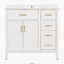 Meuble-lavabo moderne blanc de 91 cm (36 po) avec lavabo en céramique, porte à fermeture en douceur et 4 tiroirs de rangement