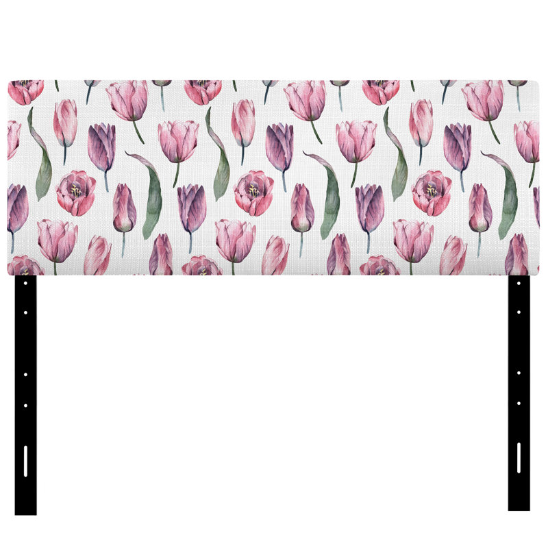 Naples Upholstered Panel Headboard, Queen, Red/Purple/Pink