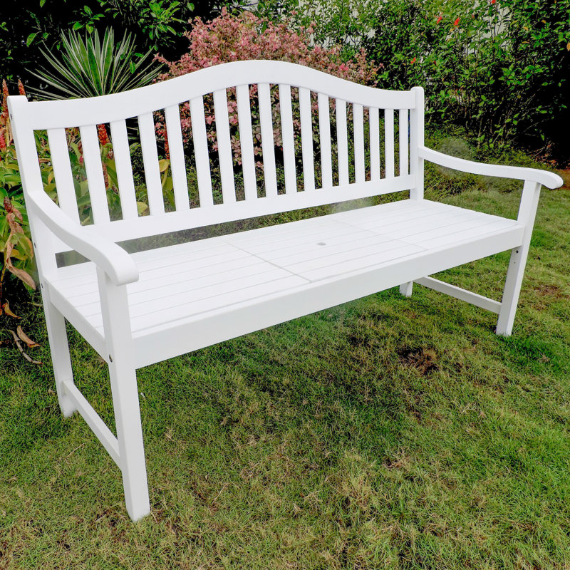 Banc de jardin en bois Leone, Blanc antique