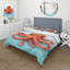 Ensemble de housse de couette orange et bleu Octopus Tentacle Elegance - Octopus-101242872