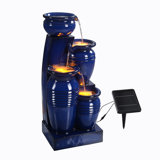 Wakiyan 28.7" 4-Tier Outdoor Solar Water Fountain With LED Lights