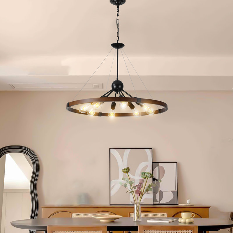 Luminaire suspendu 32 po de style industriel rustique avec chaîne réglable