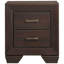 2 Table de chevet rectangulaire en cuivre foncé, forme classique pour meubles de chambre à coucher et décor de conception de construction, cadre grain de bois riche