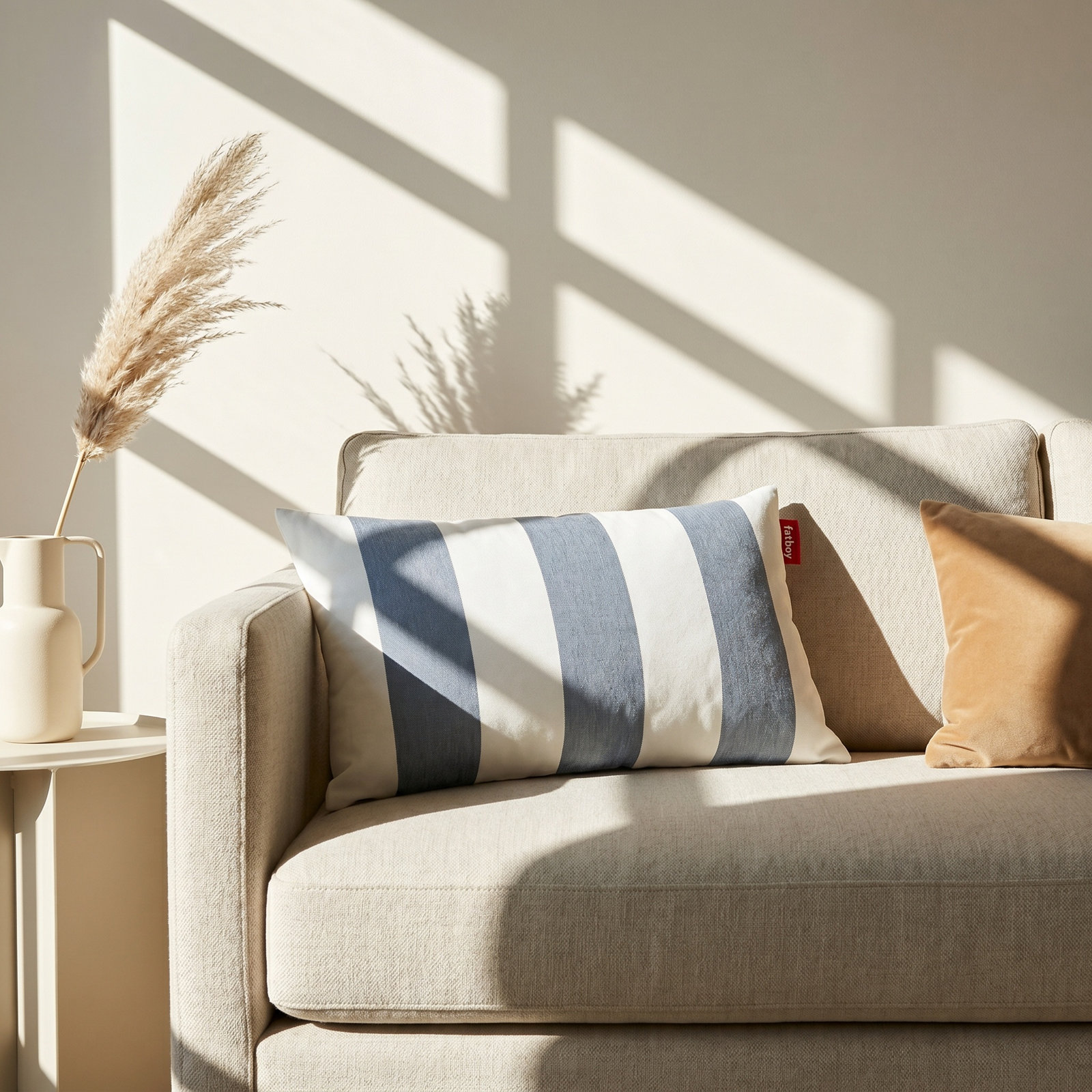 26" x 16" Throw Pillow, Stripe Ocean Blue
