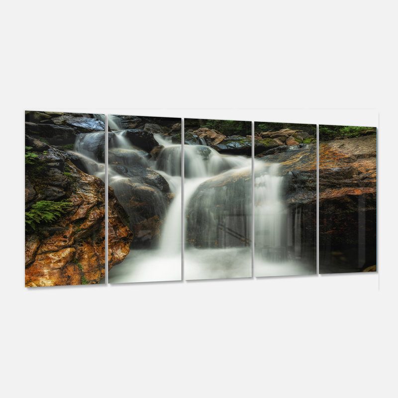 Slow Motion Waterfall On Rocks - Multipanel Landscape Wall Art