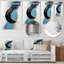 «Shadow Balance Blue and Black - Abstract Modern Waves», reproduction d'art murale-756918233-756918239
