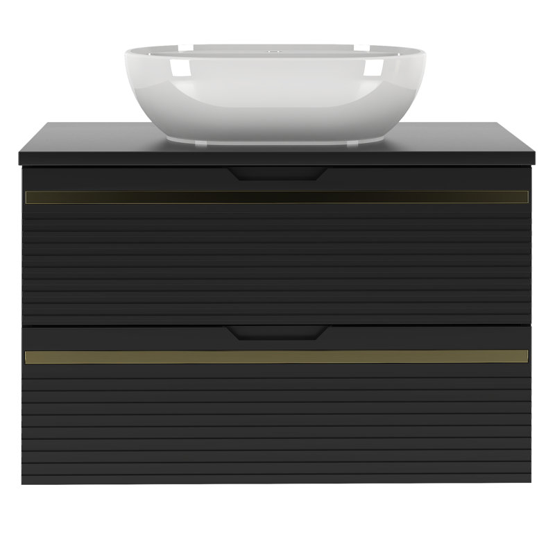 Adrieanne Wall Mounted Required Bathroom Storage Furniture Set