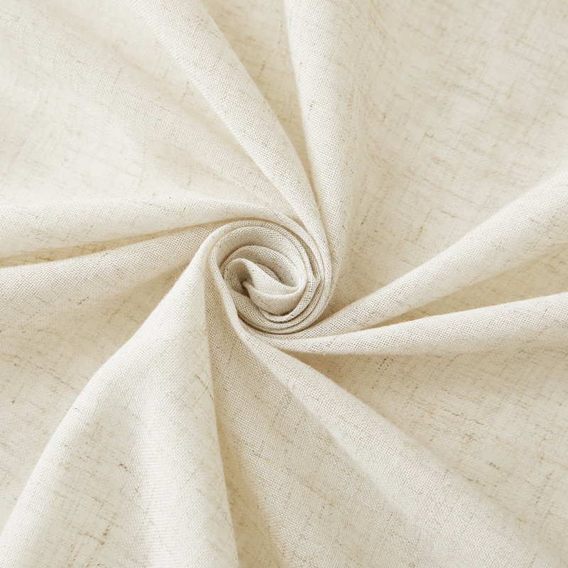 Flax Linen Curtains Grommet Room Darkening Modern Drapes for Living Room & Bedroom, Set of 2, Natural, 55" W x 96" L