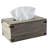 Rectangular Tissue Box Cover, Decorative Rustic Gray Solid Wood Bathroom Tissue Box Holder with Hinged Lid