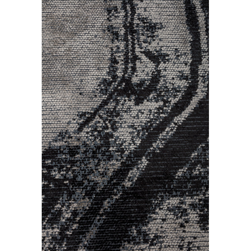 Rapture Gray/Black Abstract Luxury Area Rug, Rectangle 7'10" x 9'10"