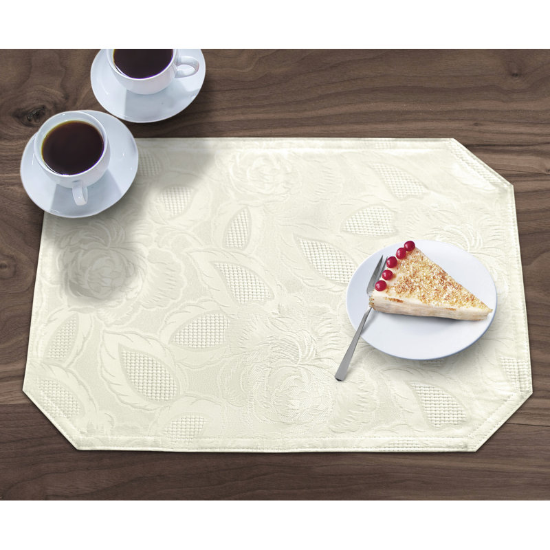 Oley Luxury Rose Damask Table Range, 2cm W x 180cm L, Cream