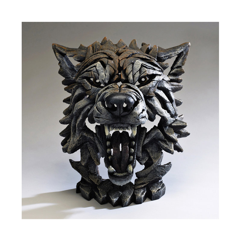 EDGE Sculpture Wolf Bust 14"H