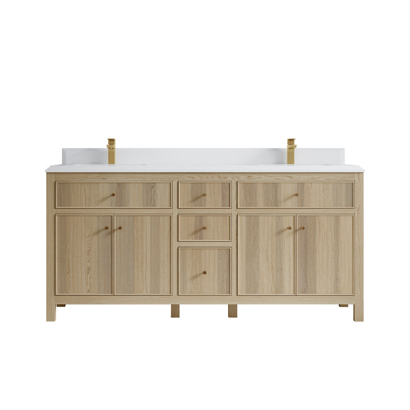 Ensemble de meuble-lavabo double 72 ", Blanc
