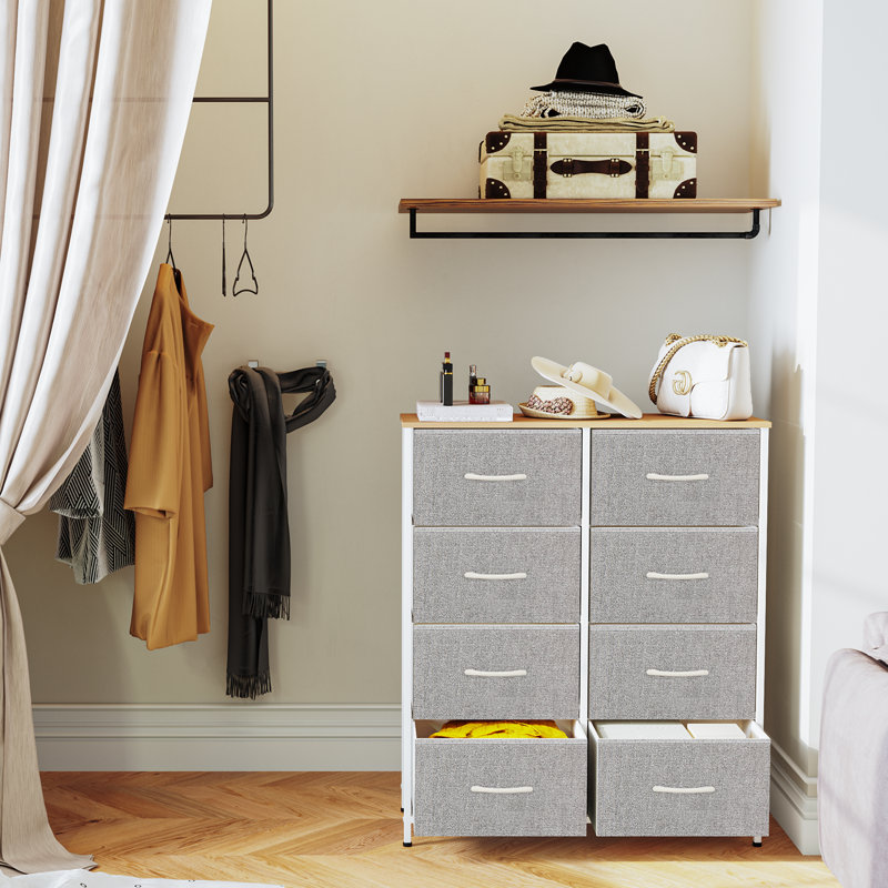 Teagann 8 Drawer Storage Drawer, White