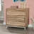 Lateral File with Two Drawers, Acacia finish