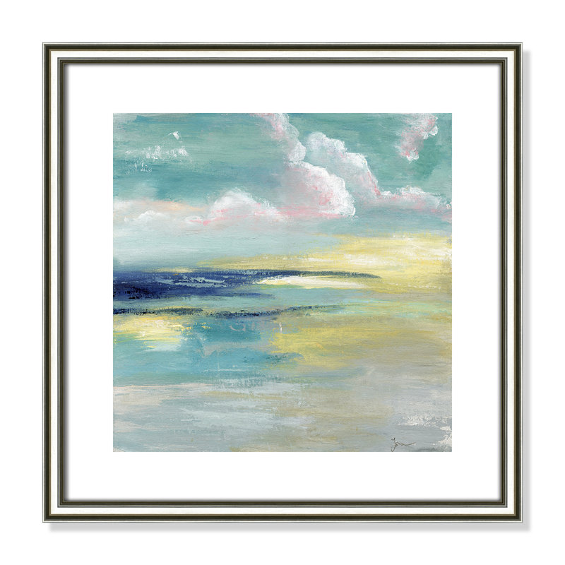 «Bertie Ocean View» par Tava Studios - reproduction d'art, Papier avec cadre argenté, H 18,25 po x l 18,25 po x P 0,88 po