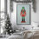 «Holiday Nutcracker I», reproduction sur toile dans un cadre en chrome poli
