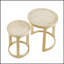 Ensemble de 2 tables basses rondes rondes en bois de style rustique Mid-Century pour salon et bureau-2114451765