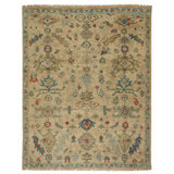 Charleigh-Isfahan Wool Oriental Area Rug in Ivory