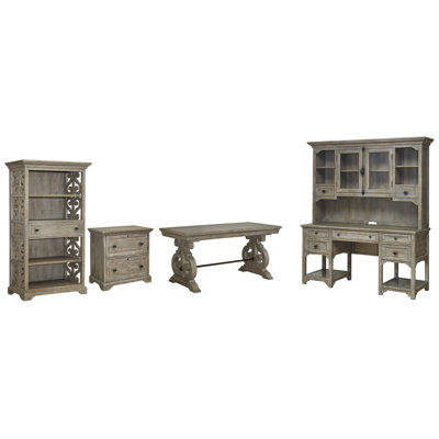 Writing Desk With Lateral File Bookcase Credenza And Hutch