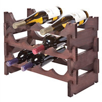 Solid Wood Floor Wine Bottle Rack, Mahogany
