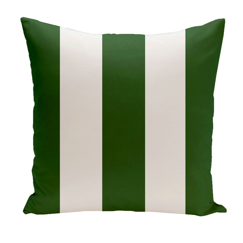 Holiday Brights Striped Reversible Throw Pillow, 16" H x 16" W, Evergreen / White