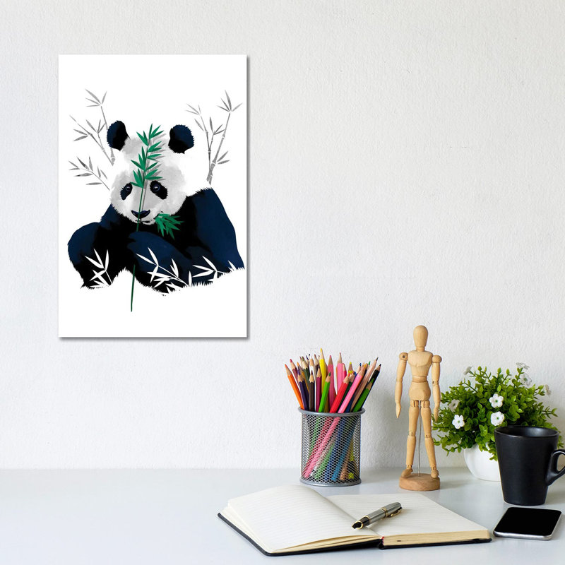 Bambo Panda by Alberto Perez - Wrapped Canvas Painting, 30.48cm H x 20.32cm W x 1.91cm D