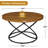 31.5" Round Coffee Table With Cross Metal Legs-1751710211-1751710222