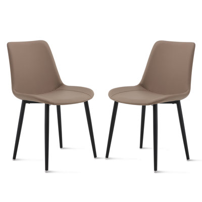 Chaises de salle à manger en cuir, chaises de cuisine en similicuir de style Mid-Century