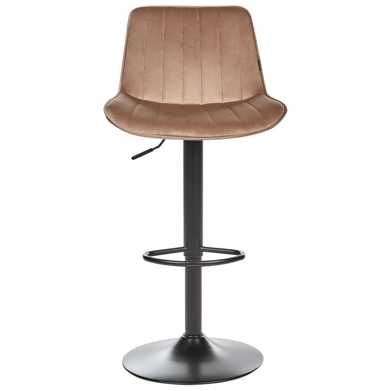 DUBROVNIK Swivel Upholstered Adjustable Height Counter Stool with Metal Frame, Brown 