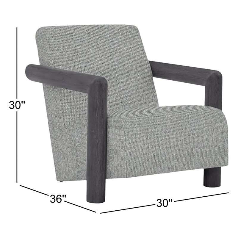 Mara Patio Chair with Cushions, Flint Gray, Light Grey/Dark Grey Linen 6032-110