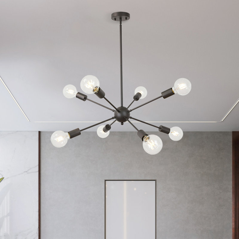 Lustre sphérique spoutnik 8 lumières Davit, Bronze huilé