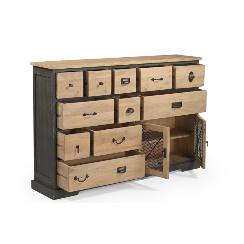 Vintage Industrial 12 Drawer Apothecary Chest Solid Mango Wood Chest of Drawers Drawer Vanity Table