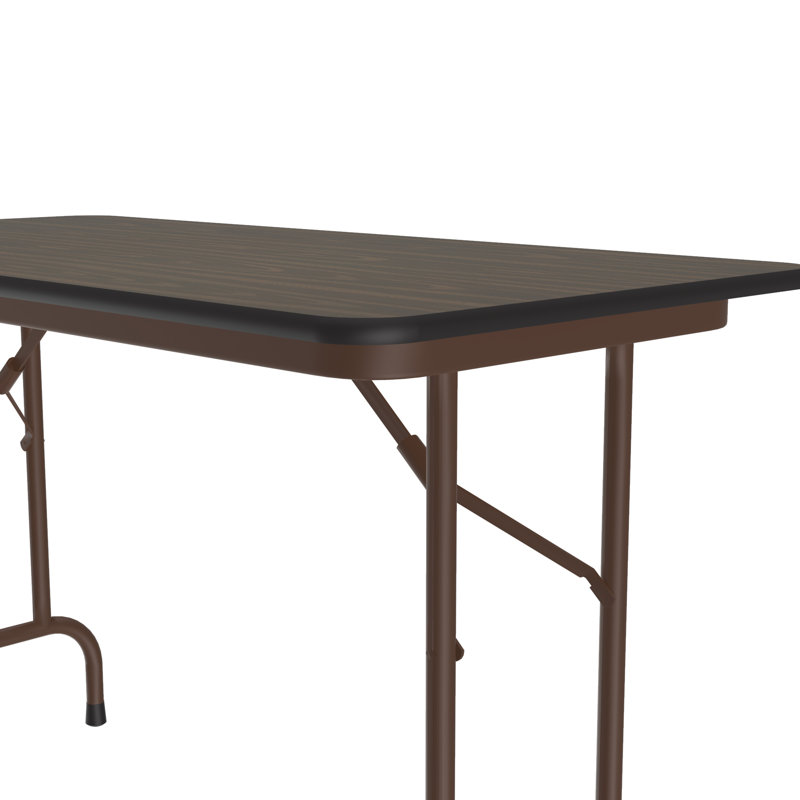 Walnut 24x48" Folding Table with Steel Legs