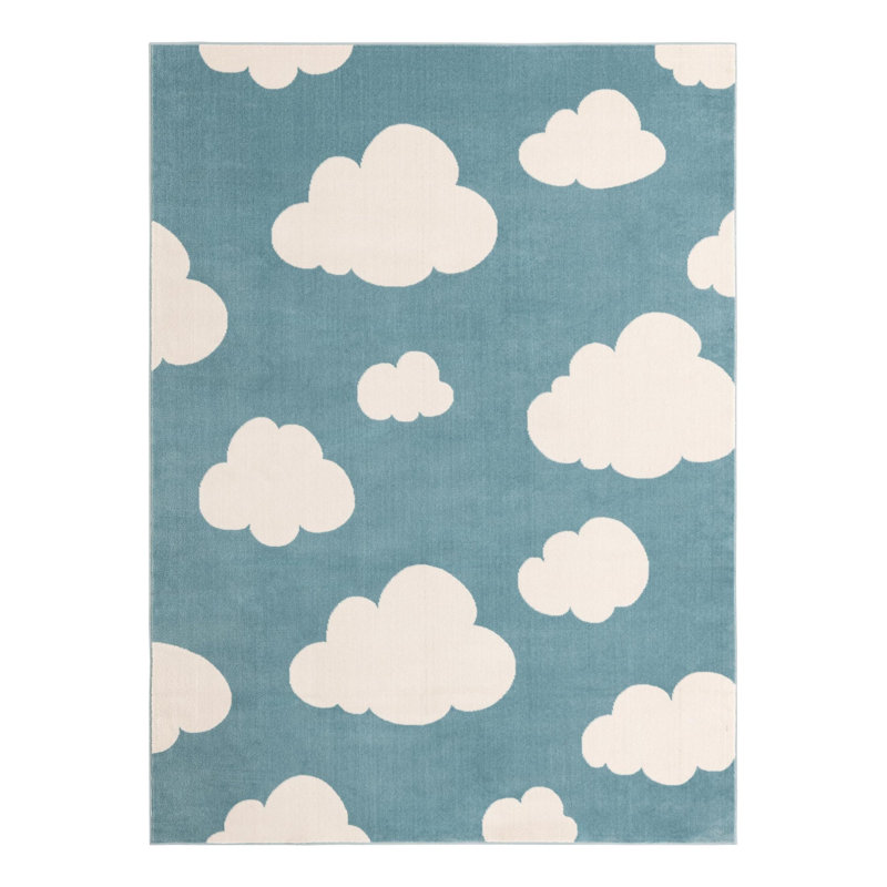 Unique Loom Clouds Whimsy Kids Rug, Rectangle 5'1" x 7'1"