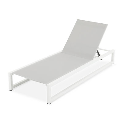 Chaise longue d'extérieur 2 pièces, réglable en 5 niveaux, structure en aluminium et, idéale pour la terrasse et le bord de la piscine, salon peu encombrant, réglable, capacité respirante de 400 lb